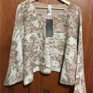 NWT HSN Marla Wynne 2X 22/24  Knit Sweater in Pink and Tan